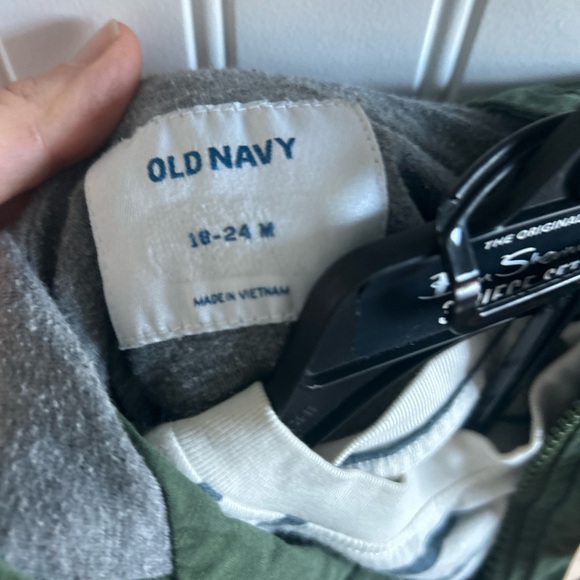 Green/Gray Jacket, Striped Long Sleeved Tee & Jeans Outfit - Picture 4 of 5